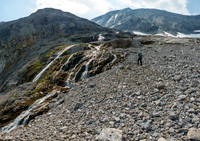 Hiking up the Cone Mountain access drainage.