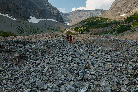 Nearing treeline in the Cone Mountain access drainage.