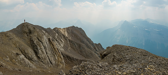 Wietse on the outlier. Mount Turner at right.