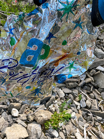 WTF?! We found TWO mylar balloons in the same area. I also found one on Mount Currie nearby. WTF?!