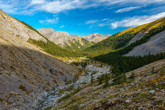 Views back down the creek approach.