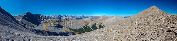 My descent route to Otuskwan visible a mid left to mid center down the ridge line. "Chupacabra" at L