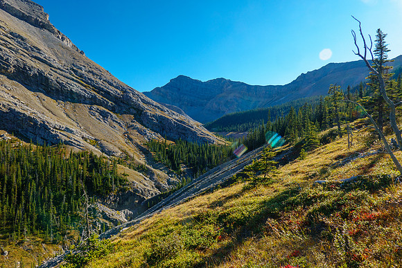 Views back up valley.