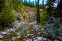 Hiking up the south feeder creek of Sheep Creek towards Zombie Peak.