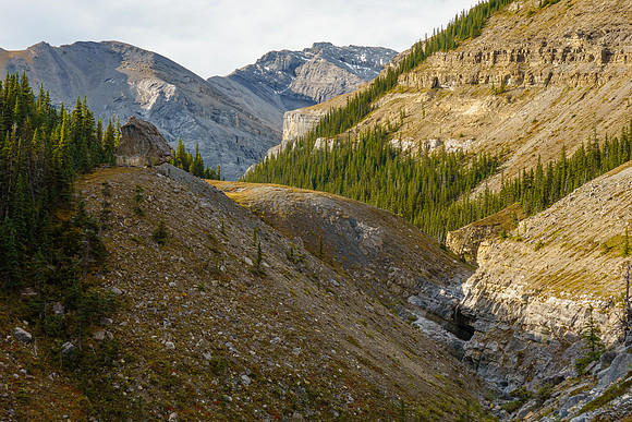 Zombie Peak shows up over the creek.