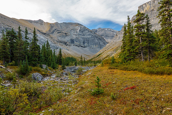 A beautiful valley with fall colors to the north of Zombie Peak.