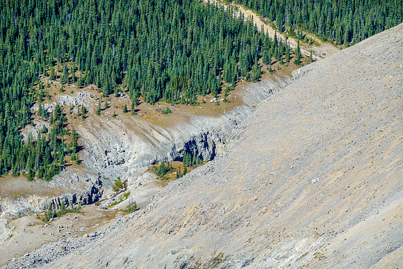 A remote landscape in the valley below.