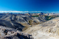 Beautiful front range valleys and peaks in the eastern Banff ranges.