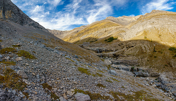 Waterfalls in the upper NW alpine bowl.