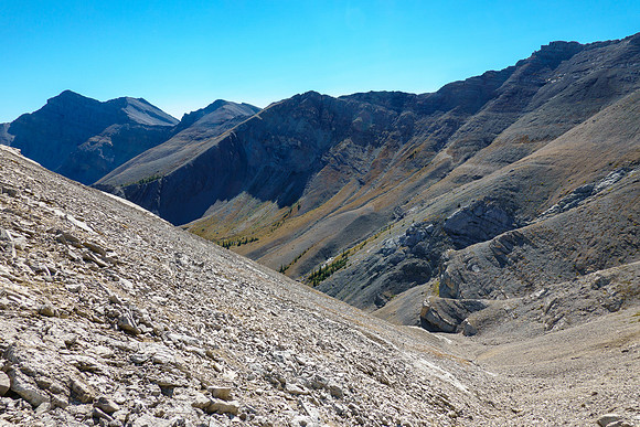 Views back down the start of Sheep Creek from the SW bowl.
