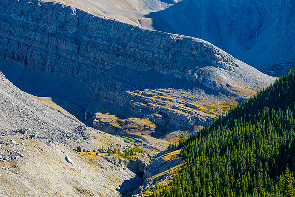 Alpine valley and fall colors.