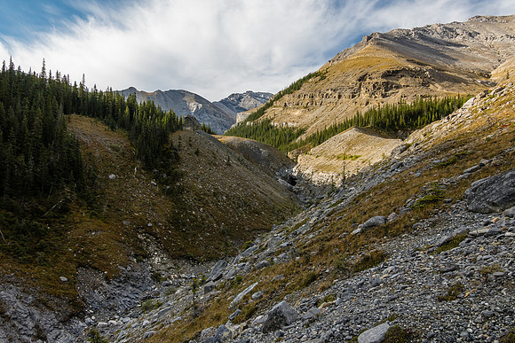 Staying on the right bank of the south feeder creek towards Zombie.