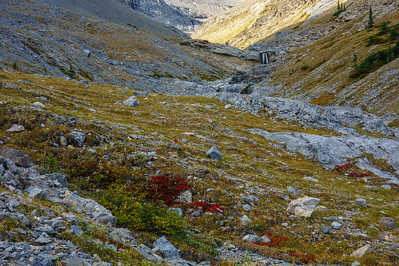 Waterfalls in the upper NW alpine bowl.