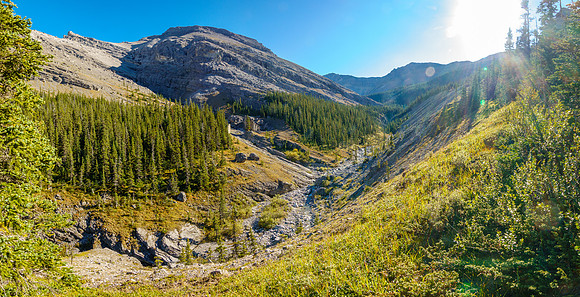 Views back up valley.