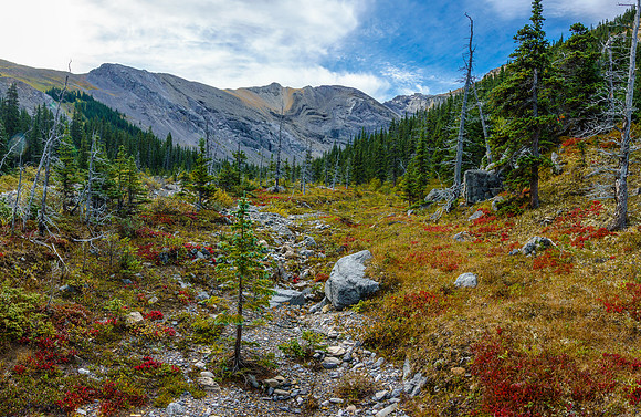 A beautiful valley with fall colors to the north of Zombie Peak.