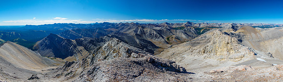 Ghost at left and eastern Banff peaks such as Aylmer, Oliver, Panther and Puma to the right.