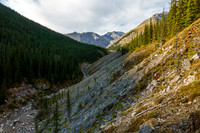 Hiking up the south feeder creek of Sheep Creek towards Zombie Peak.
