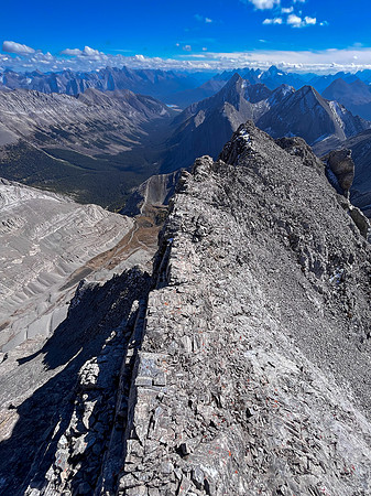 Descending off the south end of the south ridge.