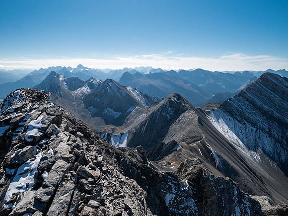The first exposed ridge to the south ridge at lower mid photo rising left.