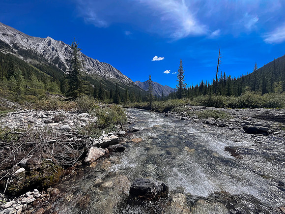 Hiking back along the North Fork Pass Trail.