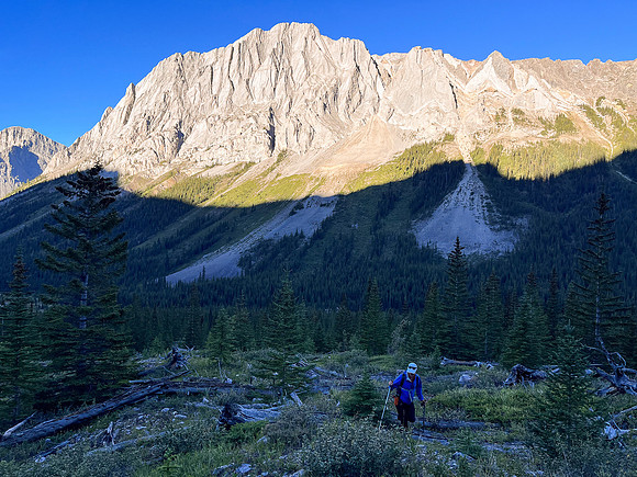 Hiking up west slopes of Cuthead Peak into the west access drainage.