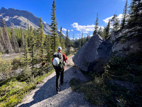 Hiking to Flints Park campground.