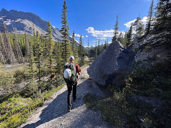 Hiking to Flints Park campground.