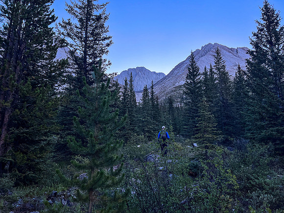 Starting up lower west slopes of Cuthead Peak towards the west access drainage.