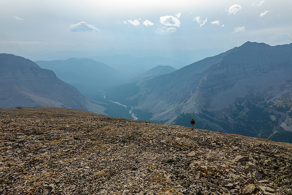 Descending the south ridge of Etherington.