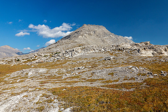 Etherington's south ridge rises above the top of the headwall.