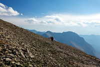 Neverending scree slopes to the summit.
