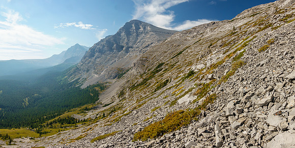 Ascending the headwall.