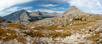 Traversing towards the south ridge of Mount Etherington (R).