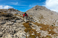 Ascending the lower south ridge of Mount Etherington.