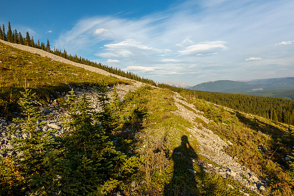 Hiking in long shadows back to our bikes.