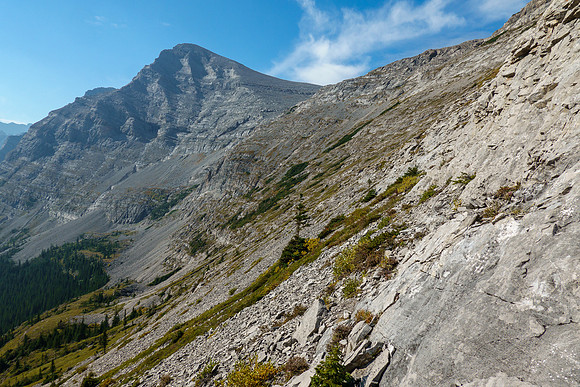 Ascending the headwall.