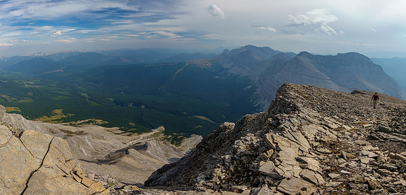 Descending the south ridge of Etherington.