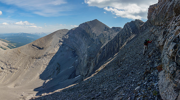 We didn't follow the obvious scree bench to the end, choosing to exit a bit earlier which worked.