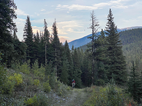 Biking back along the wide Cataract Creek trail.