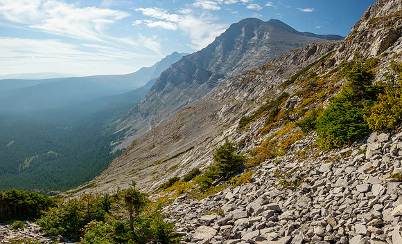 Ascending the headwall.