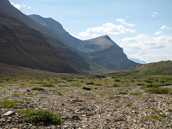 Hiking SE up Beauty Creek to the base of Andover.