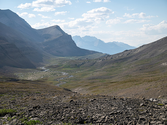 Hiking SE up Beauty Creek to the base of Andover.