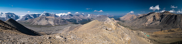 Views down Wilcox Pass (L) and Beauty Creek (R).