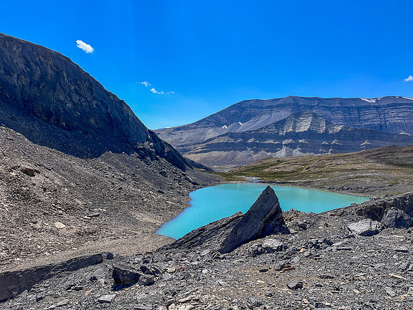 Hiking past the Beauty Lakes south of Mount Wurzburg.