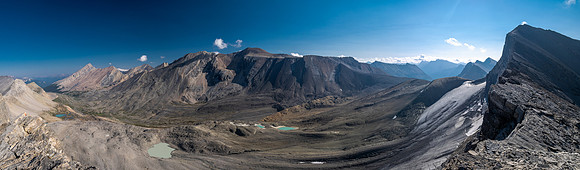 Views up the NW ridge to the summit of Skye Peak.