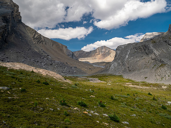 Hiking SE up Beauty Creek to the base of Andover.