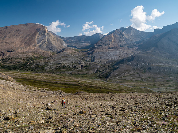 Descending from Tangle Pass into Beauty Creek.
