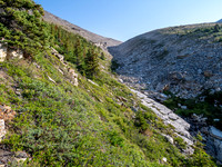 Hiking off trail to Tangle Pass.