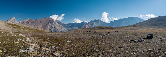 Hiking over Tangle Pass into the Beauty Creek area.