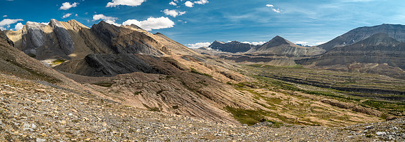 Descending south rubble slopes of Wurzburg back towards Beauty Creek.